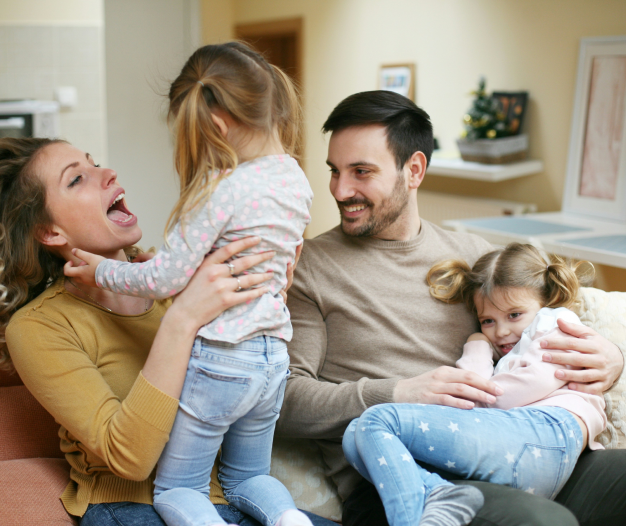 family enjoying their time together