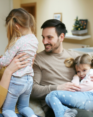 dad with his two kids