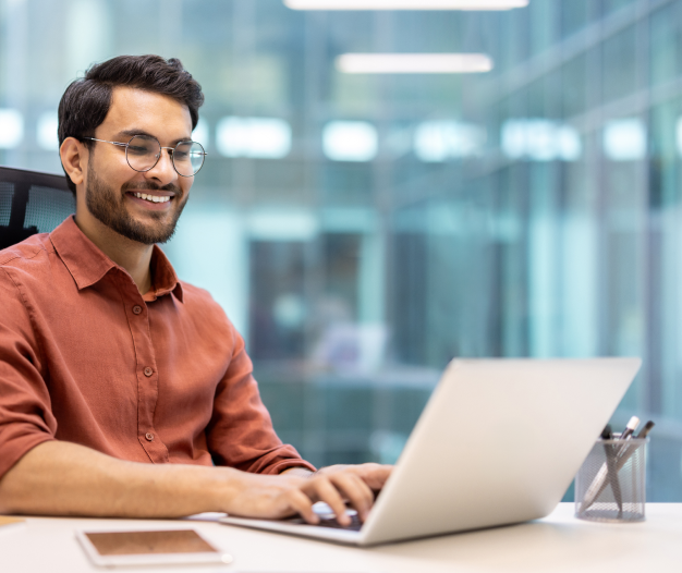 Young man with laptop