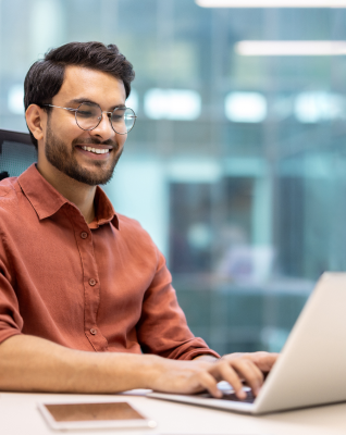 Young man with laptop