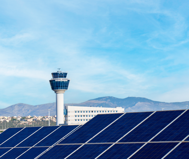 Solar panels at the Athens international airport