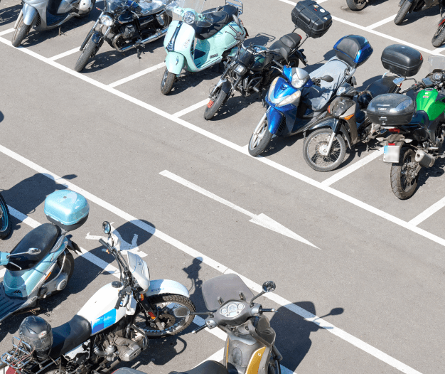 Motorcycle parking at Athens international airport