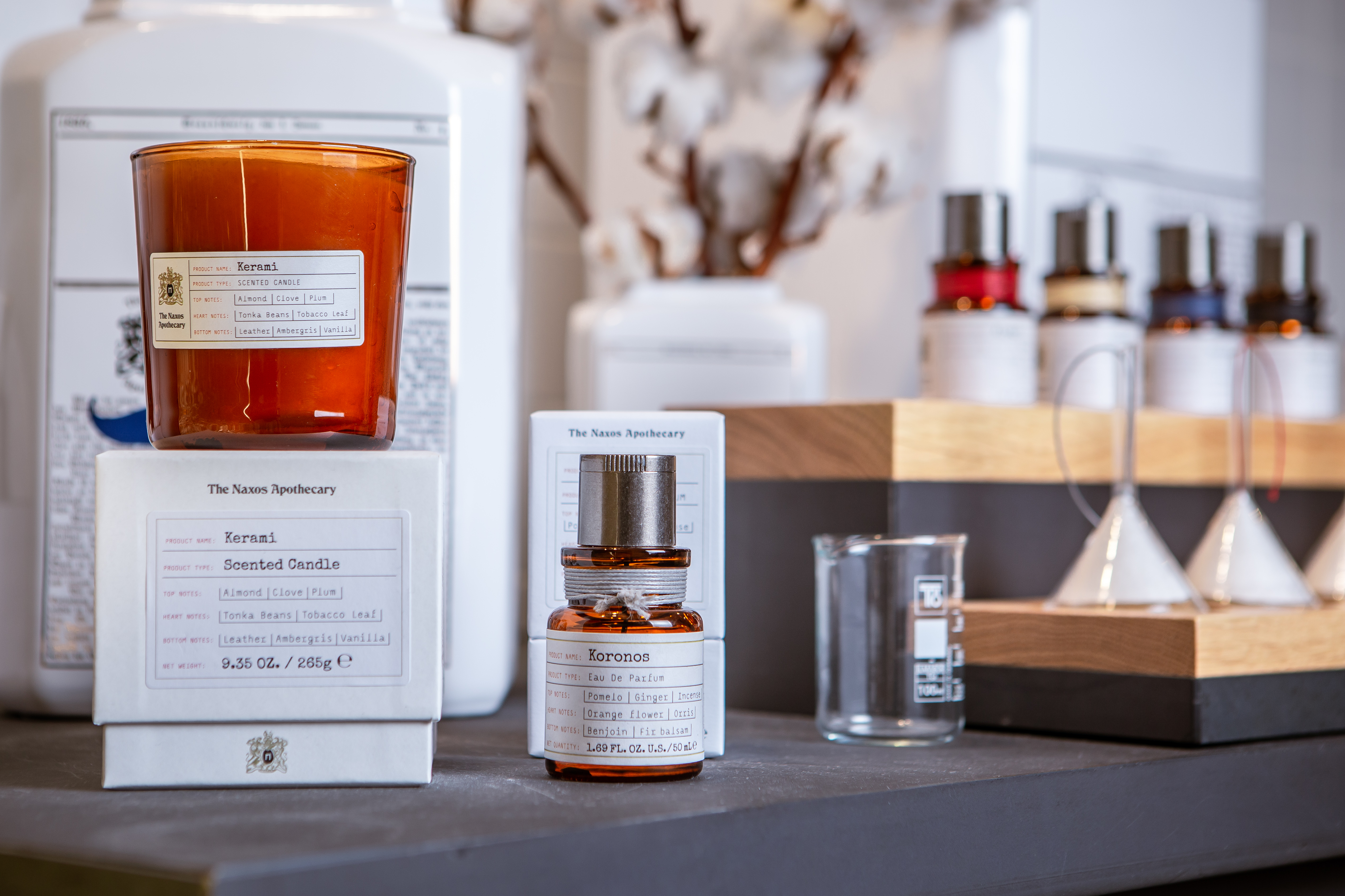 scented candle and perfume