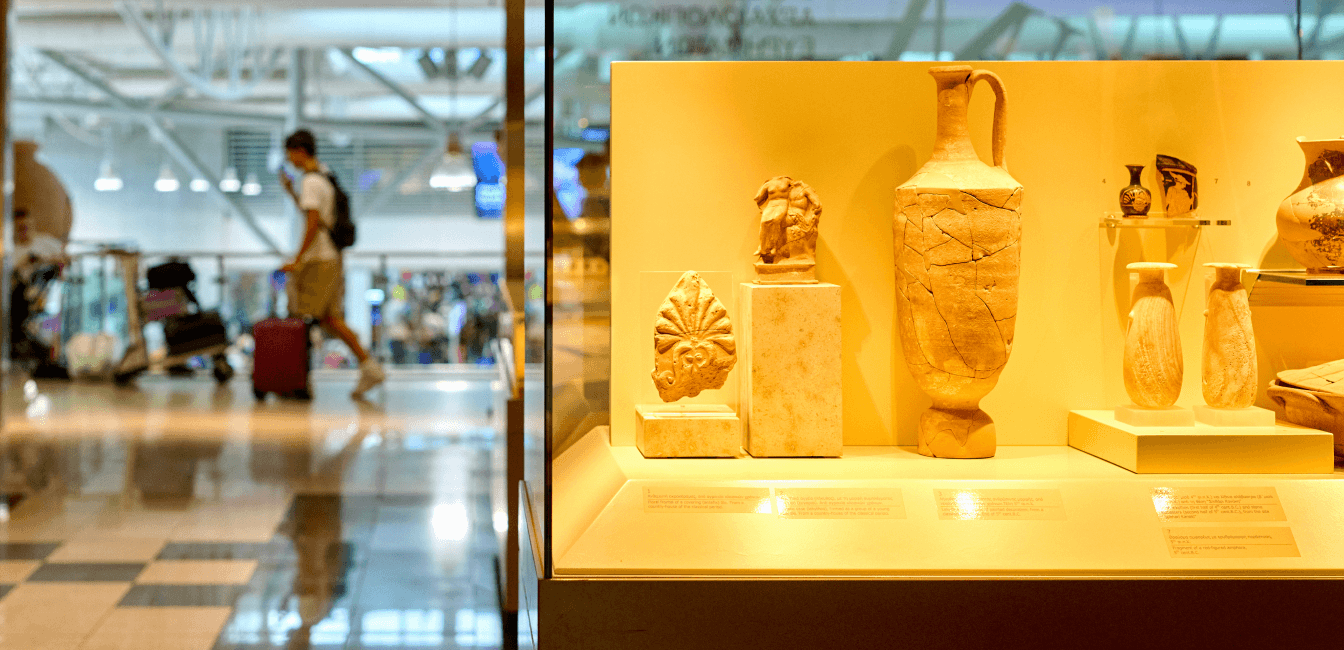 archaelogy objects exhibition athens international airport