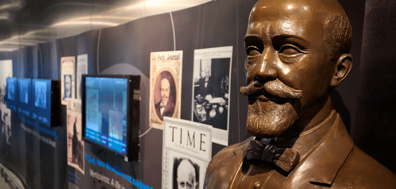 elefterios venizelos statue - elefterios venizelos exhibition athens international airport