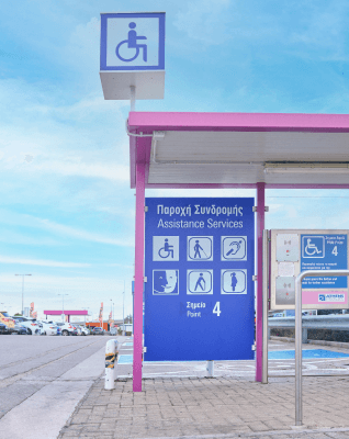 Disabled Persons signage athens international airport