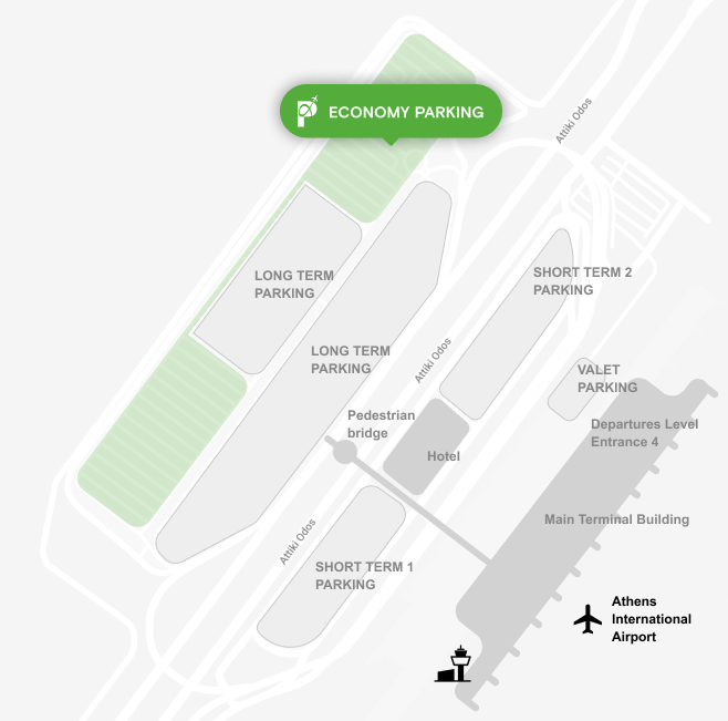 economy parking map athens international airport