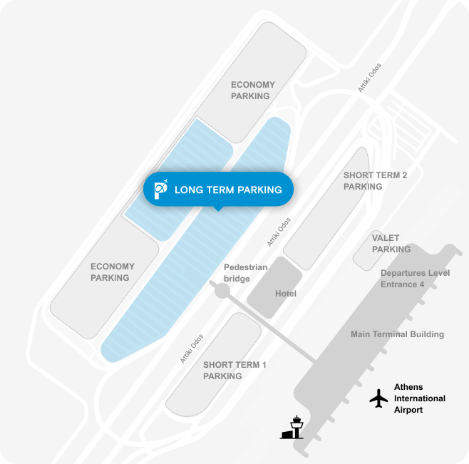 long term parking map athens international airport