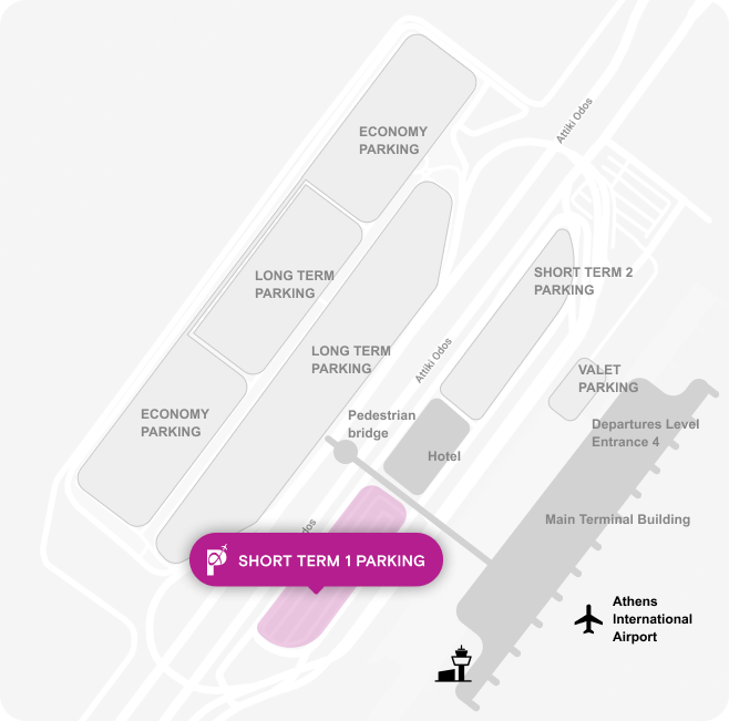 short term 1 parking map athens international airport