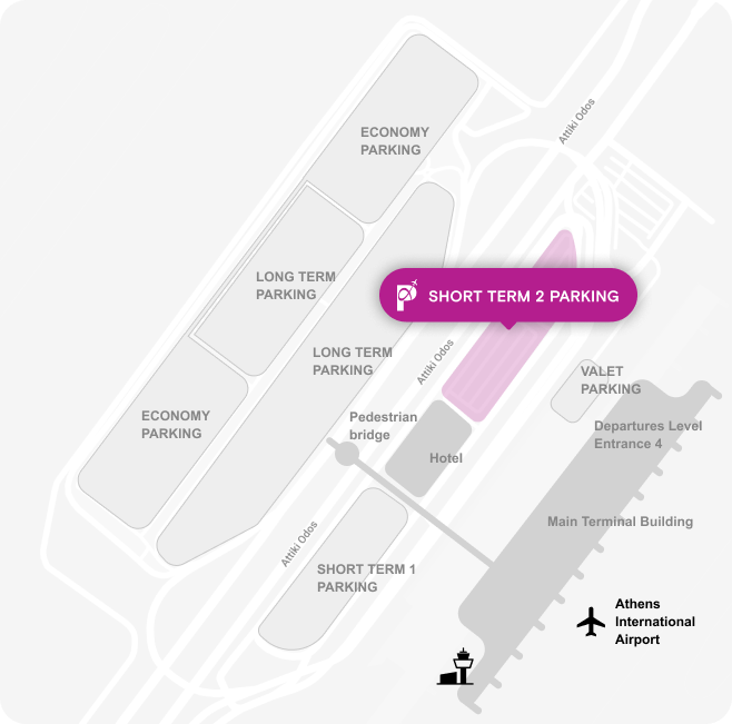 short term 2 parking map athens international airport