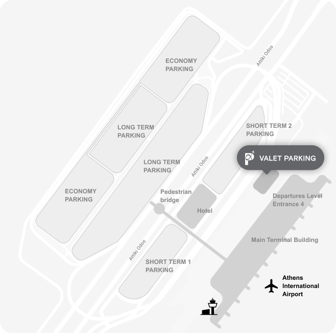 valet parking map athens international airport