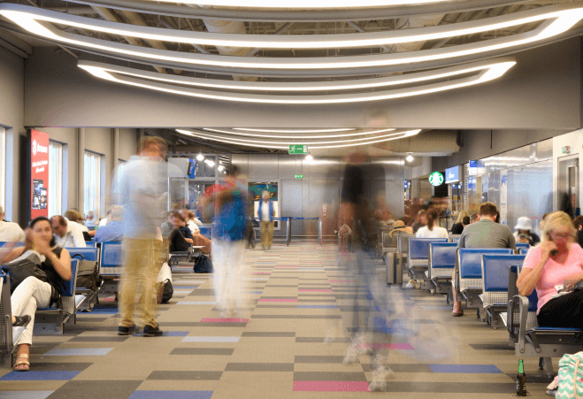 view inside the athens international airport