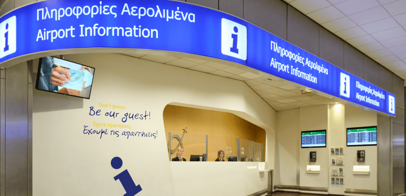 information desk at Athens International Airport