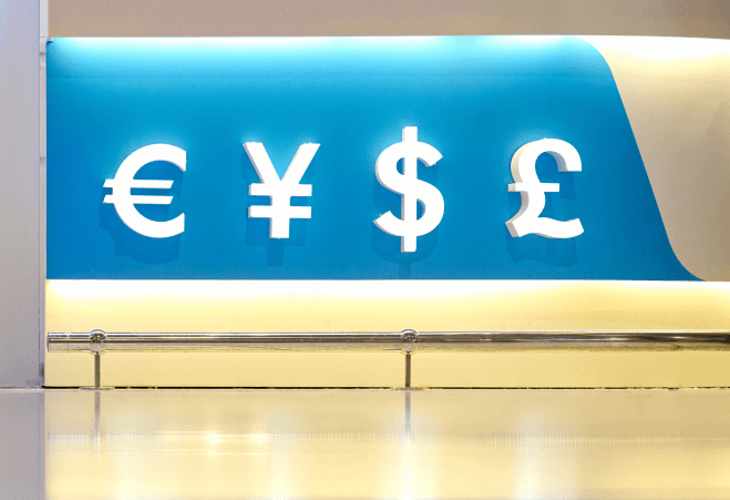 Currency exchange sign