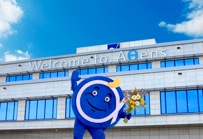 Welcome sign at Athens International Airport