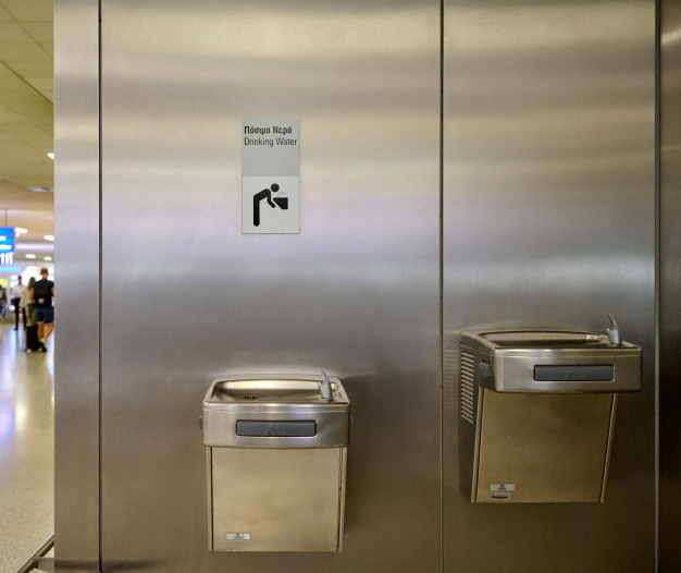 water fountain athens international airport