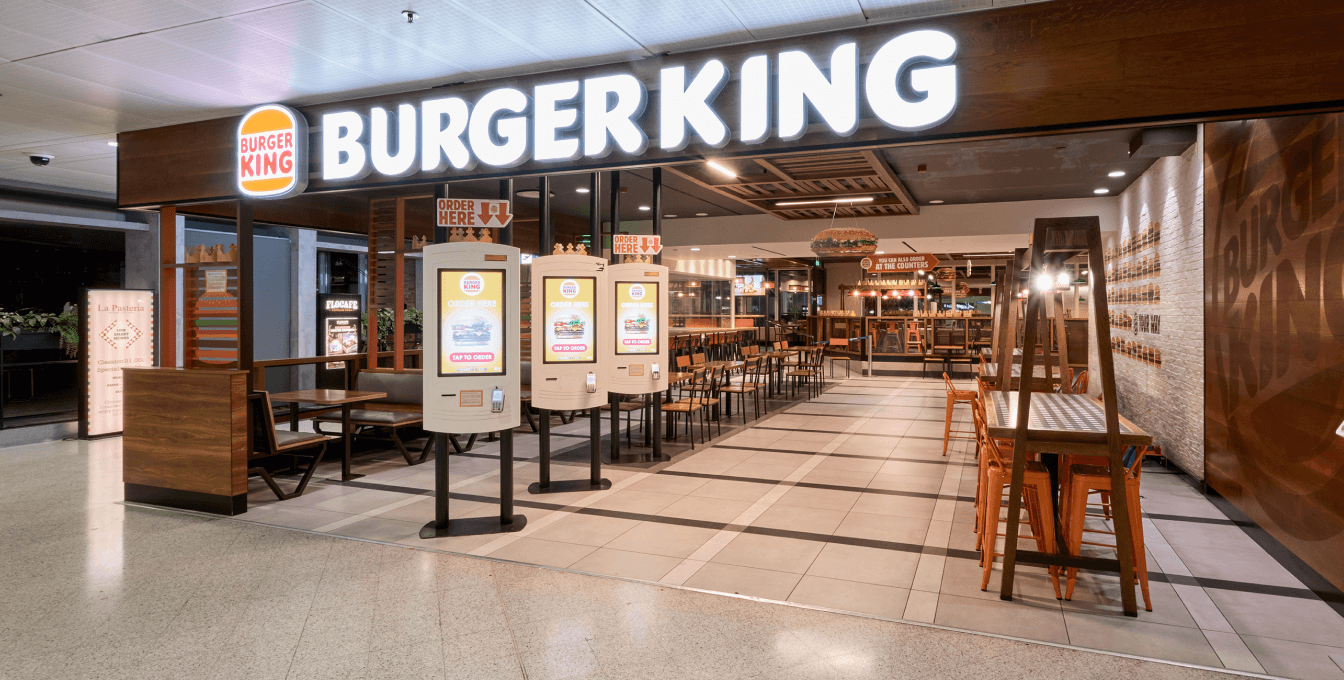 Interior of Burger king restaurant in Athens International Airport