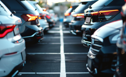 Cars parked at the Athens International Airport parking lot